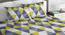 Divine Casa Cotton 2 Double Bedsheet with 4 Pillowcover - Green & Blue (Queen Size, Multicoloured) by Urban Ladder - Front View Design 1 - 678571