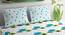 Divine Casa Cotton 2 Double Bedsheet with 4 Pillowcover - White & Green (Queen Size, Multicoloured) by Urban Ladder - Front View Design 1 - 678579