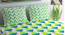 Divine Casa Cotton 2 Double Bedsheet with 4 Pillowcover - Green & Yellow (Queen Size, Multicoloured) by Urban Ladder - Front View Design 1 - 678580