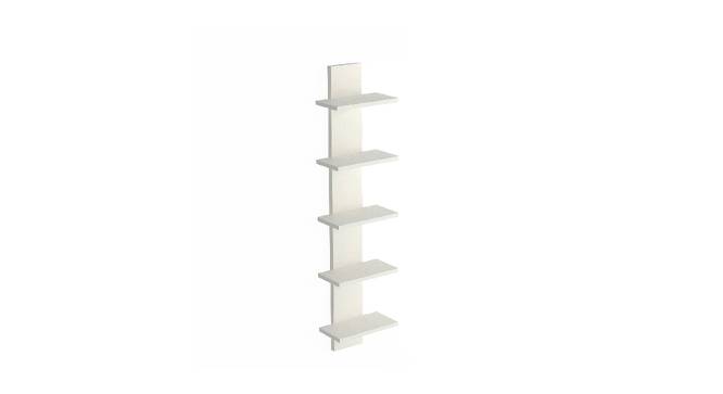 BLUEWUD Louis Engineered Wood Multipurpose Wall Decor Shelf, Display Rack (Wenge & White) (White Finish) by Urban Ladder - Front View Design 1 - 678771