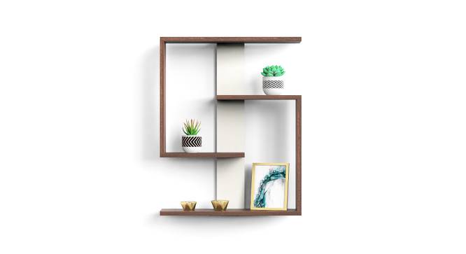 BLUEWUD Easton Engineered Wood Wall Shelf, Display Rack, 3 Shelves (Wenge & White)… (Wenge & White Finish) by Urban Ladder - Design 1 Side View - 678793