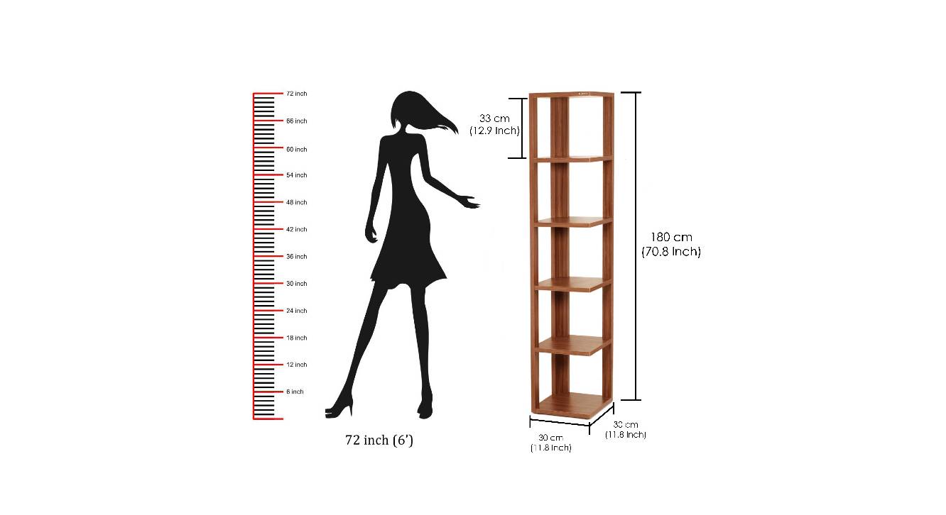 Albert Engineered Wood Bookshelf in Walnut Finish Urban Ladder