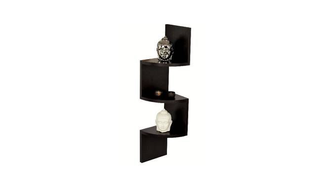 BLUEWUD Morpheus Engineered Wood Multipurpose Wall Decor Corner Shelf, Display Rack (3 Shelves - Wenge) (Wenge Finish) by Urban Ladder - Front View Design 1 - 678871