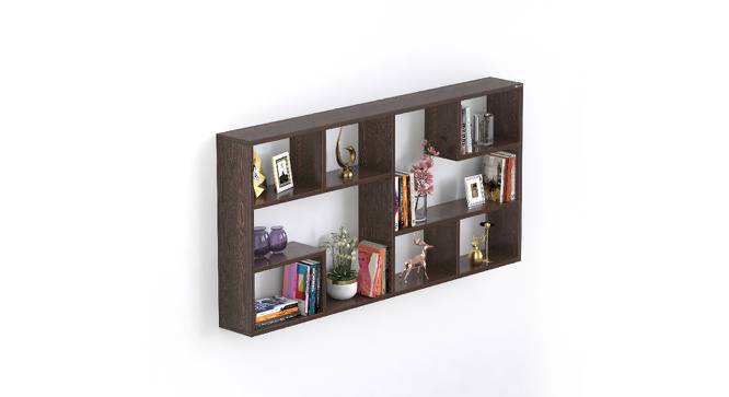 BLUEWUD Petree Engineered Wood Wall Mount Wall Shelf, Display Rack (Wenge) (Wenge Finish) by Urban Ladder - Front View Design 1 - 678873
