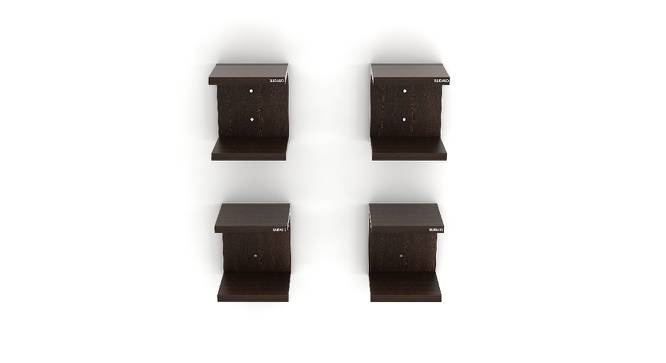 BLUEWUD Alvin Engineered Wood Wall Mount Book Shelf Rack, Smart Bookcase, Set of 4 (Wenge) (Wenge Finish) by Urban Ladder - Design 1 Side View - 678903
