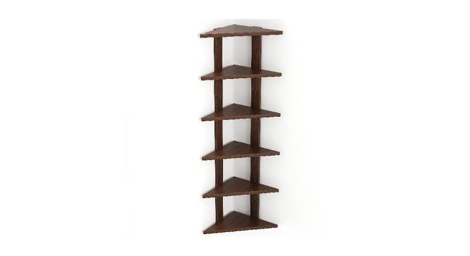 Bluewud Wudville Braine Engineered Wood Wall Mount Corner Shelf, Display Rack, (6 Tringle Shelves - Wenge) (Wenge Finish) by Urban Ladder - Design 1 Side View - 678993