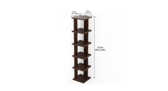 Bluewud Wudville Braine Engineered Wood Wall Mount Corner Shelf, Display Rack, (6 Square Shelves - Wenge) (Wenge Finish) by Urban Ladder - Design 1 Dimension - 679028