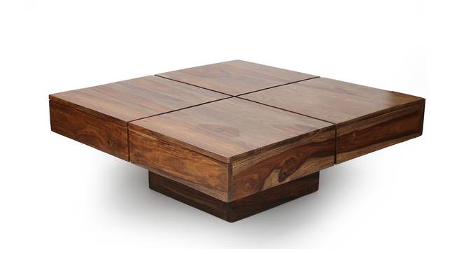 Montreal Sheesham Wood Coffee Table in Mahogany Finish (Teak Finish) by Urban Ladder - Front View Design 1 - 679069