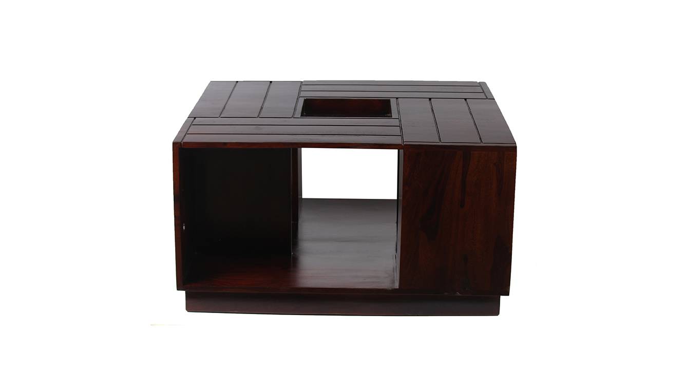 Wayne Square Solid Wood Coffee Table in Dark Walnut Finish Urban Ladder