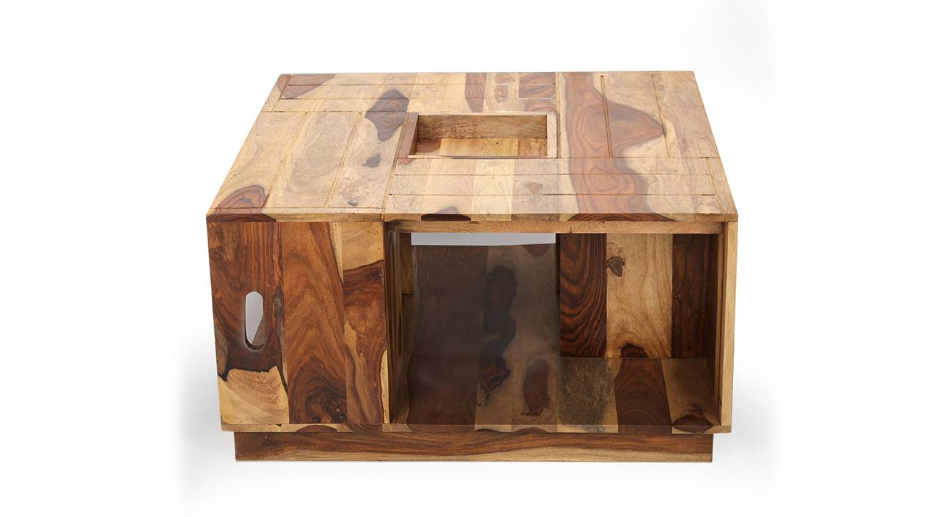 Wayne Square Solid Wood Coffee Table in Dark Walnut Finish Urban Ladder