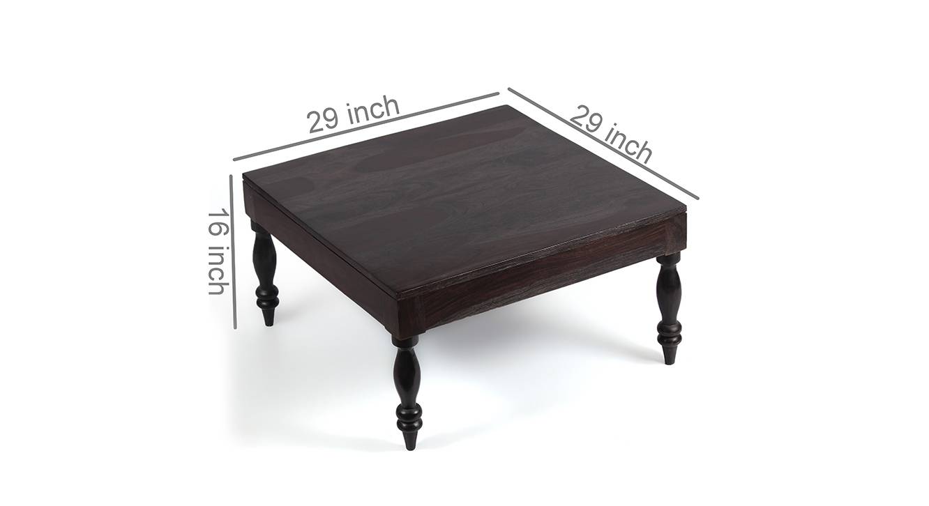 Sydney Square Solid Wood Coffee Table in Mahogany Finish Urban Ladder
