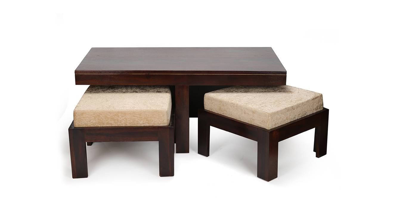 Irish Rectangular Solid Wood Coffee Table in Mahogany Finish Urban Ladder