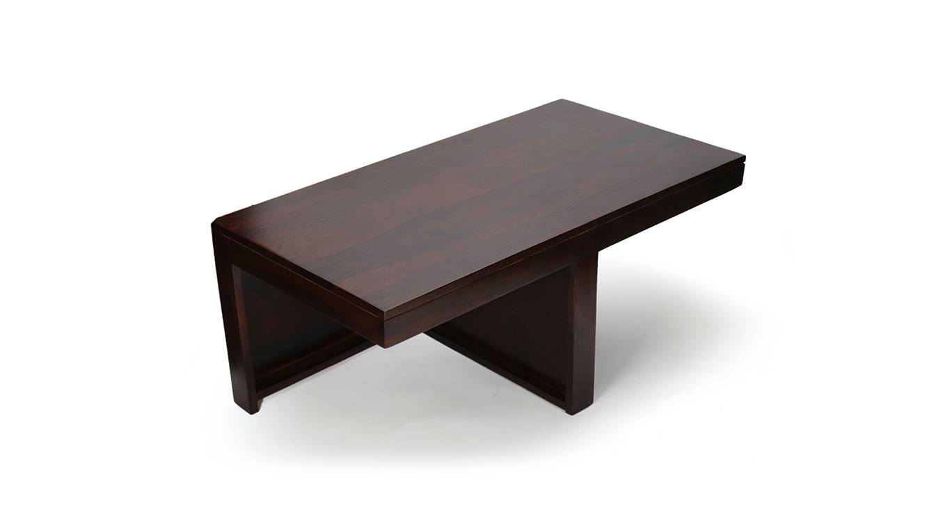 Irish Rectangular Solid Wood Coffee Table in Mahogany Finish Urban Ladder