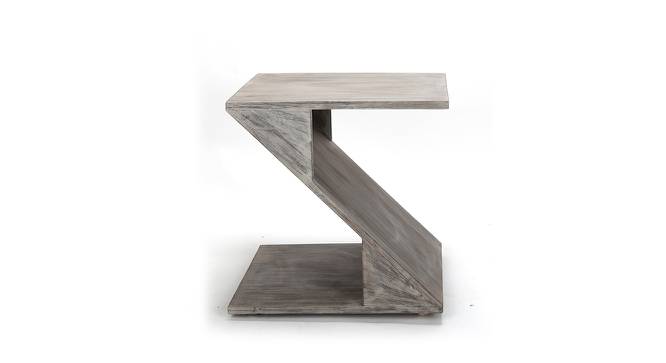 Berlin Sheesham Wood Tea Table in Rustic Grey Matte Finish (Matte Finish) by Urban Ladder - Design 1 Side View - 679375