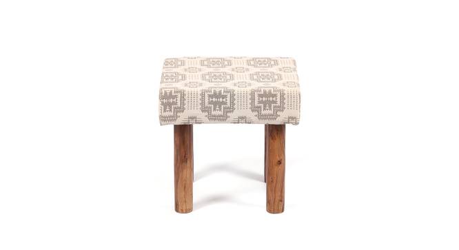 Kingsville Solid Wood Stool in Stripe Multi Colour Jackard fabric (Beige) by Urban Ladder - Design 1 Side View - 679468