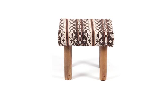 Kingsville Solid Wood Stool in Stripe Multi Colour Jackard fabric (Brown) by Urban Ladder - Design 1 Side View - 679469