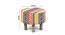 Collio Solid Wood Ottoman Pouffee in Stripe Multi Colour Jackard fabric (Multicoloured) by Urban Ladder - Design 1 Dimension - 679495
