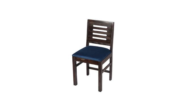 Rosslyn Sheesham Wood Set of 2 Dining Chairs in Mahogany Finish & Navy Blue Velvet Cushion Seat (Mahogany Finish, Set of 1 Set) by Urban Ladder - Front View Design 1 - 679523