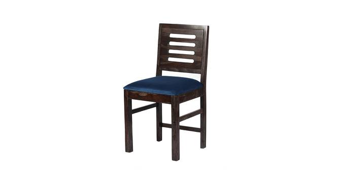 Rosslyn Sheesham Wood Set of 2 Dining Chairs in Mahogany Finish & Navy Blue Velvet Cushion Seat (Mahogany Finish, Set Of 2 Set) by Urban Ladder - Front View Design 1 - 679524