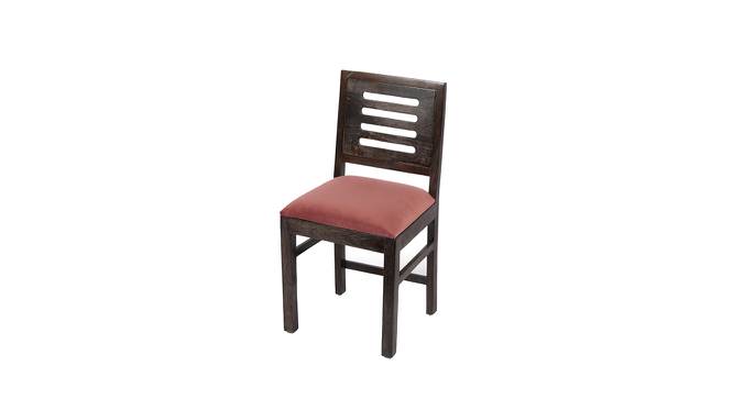 Rosslyn Sheesham Wood Set of 2 Dining Chairs in Mahogany Finish & Coral Pink Velvet Cushion Seat (Mahogany Finish, Setof 1 Set) by Urban Ladder - Front View Design 1 - 679525
