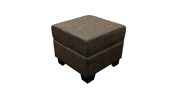 Iris Solid Wood Ottoman Pouffee in Jute Brown fabric (Brown) by Urban Ladder - Front View Design 1 - 679535