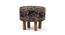 Collio Solid Wood Ottoman Pouffee in Stripe Orange Jackard fabric (Black) by Urban Ladder - Front View Design 1 - 679537