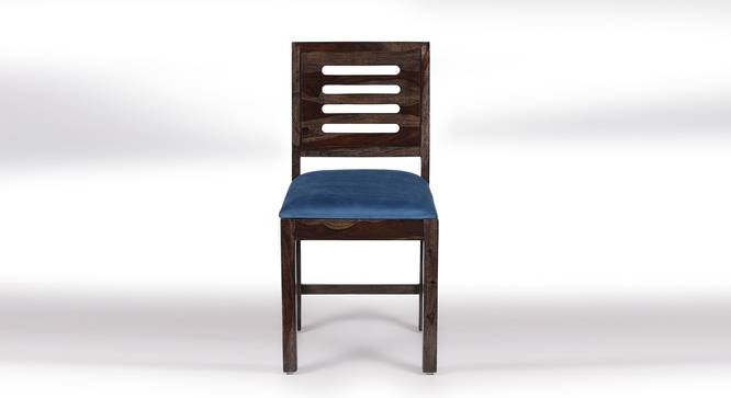 Rosslyn Sheesham Wood Set of 2 Dining Chairs in Mahogany Finish & Navy Blue Velvet Cushion Seat (Mahogany Finish, Set Of 2 Set) by Urban Ladder - Design 1 Side View - 679541