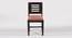 Rosslyn Sheesham Wood Set of 2 Dining Chairs in Mahogany Finish & Coral Pink Velvet Cushion Seat (Mahogany Finish, Setof 1 Set) by Urban Ladder - Design 1 Side View - 679542