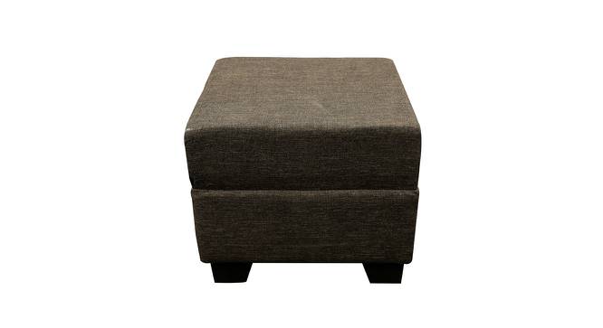 Iris Solid Wood Ottoman Pouffee in Jute Brown fabric (Brown) by Urban Ladder - Design 1 Side View - 679552