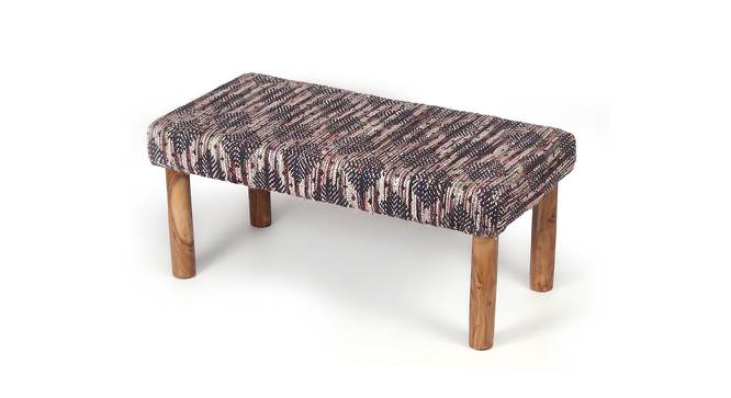 Camilla Solid Wood 2 Seater Bench in Fruit Print Blue Ethnic Kantha fabric (Multicoloured) by Urban Ladder - Front View Design 1 - 679626