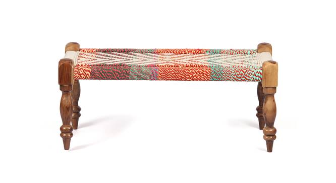 Oakville Sheesham Wood 2 Seater Maachi Bench in Assorted Multi-Colour Chindi & Yellow Rope Canning (Multicoloured) by Urban Ladder - Design 1 Side View - 679649