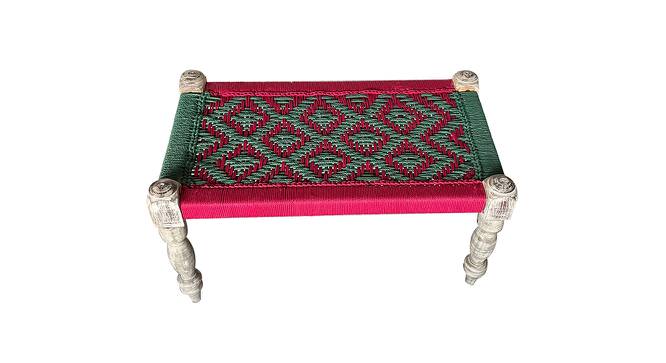 Oakville Sheesham Wood 2 Seater Maachi Bench in Assorted Multi-Colour Chindi & Yellow Rope Canning (Green) by Urban Ladder - Design 1 Side View - 679650