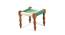 Hamilton Sheesham Wood 2 Seater Maachi Bench set with 2 Stools in Assorted Multi-Colour Chindi & Yellow Rope Canning (Green) by Urban Ladder - Rear View Design 1 - 679669