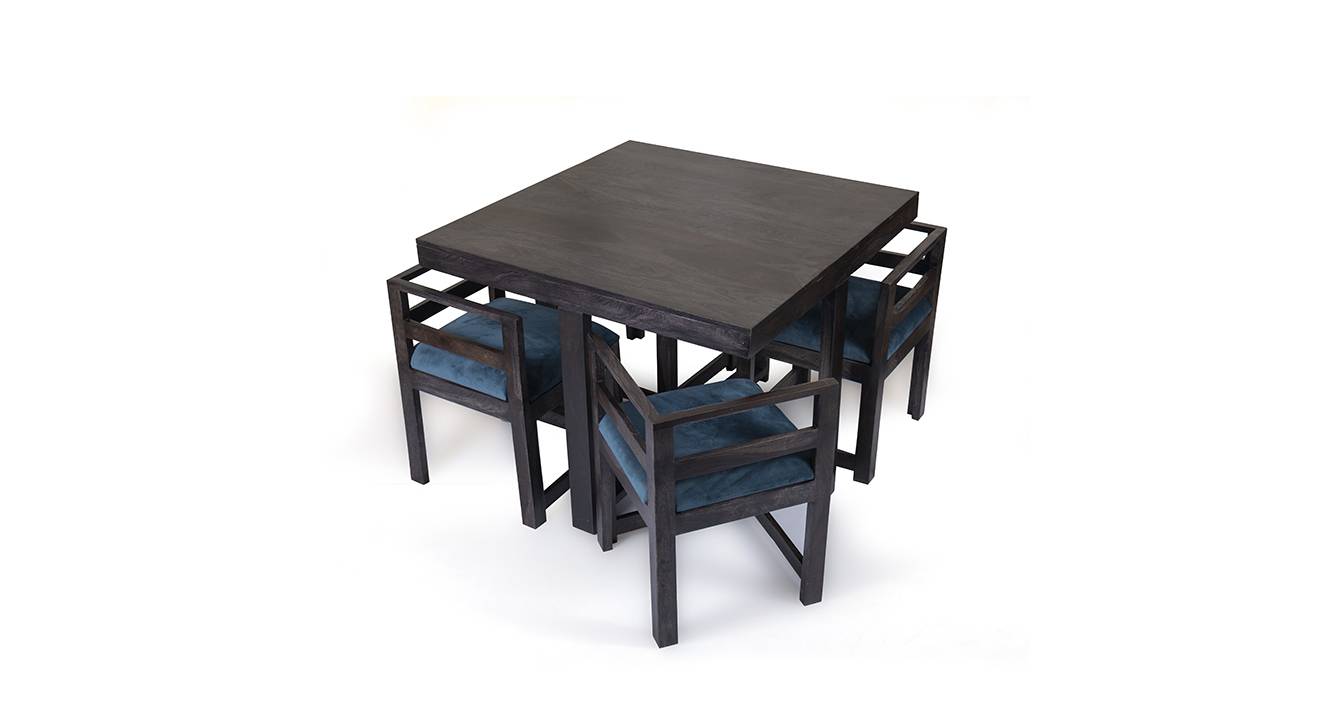 Kingston Solid Wood 4 Seater Dining Table with Set of 4 Chairs in