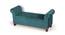 Queens Solid Wood 2 Seater Bench/ Couch with inside Storage Space in Turquoise Sea Velvet (Blue) by Urban Ladder - Front View Design 1 - 679727