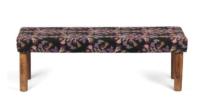 Asteria Solid Wood 2 Seater Bench in Stripe Multi Colour Jackard fabric (Black) by Urban Ladder - Design 1 Side View - 679739