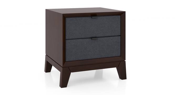 Martino Upholstered Bedside Table (Grey, Dark Walnut Finish) by Urban Ladder - Front View Design 1 - 681331