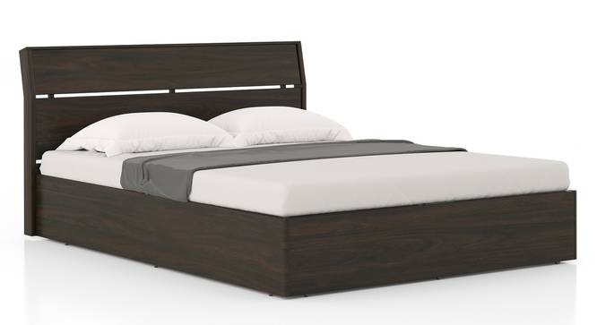 Myers Hydraulic Storage Bed (Queen Bed Size, Rustic Walnut Finish) by Urban Ladder - Side View - 681351