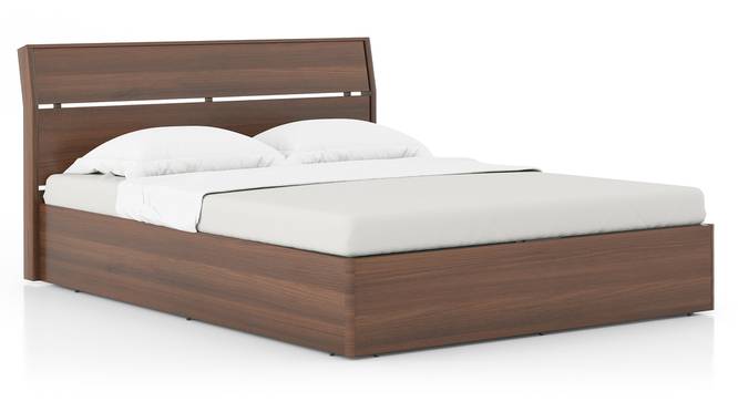 Myers Hydraulic Storage Bed (Queen Bed Size, Rustic Walnut Finish) by Urban Ladder - Side View - 