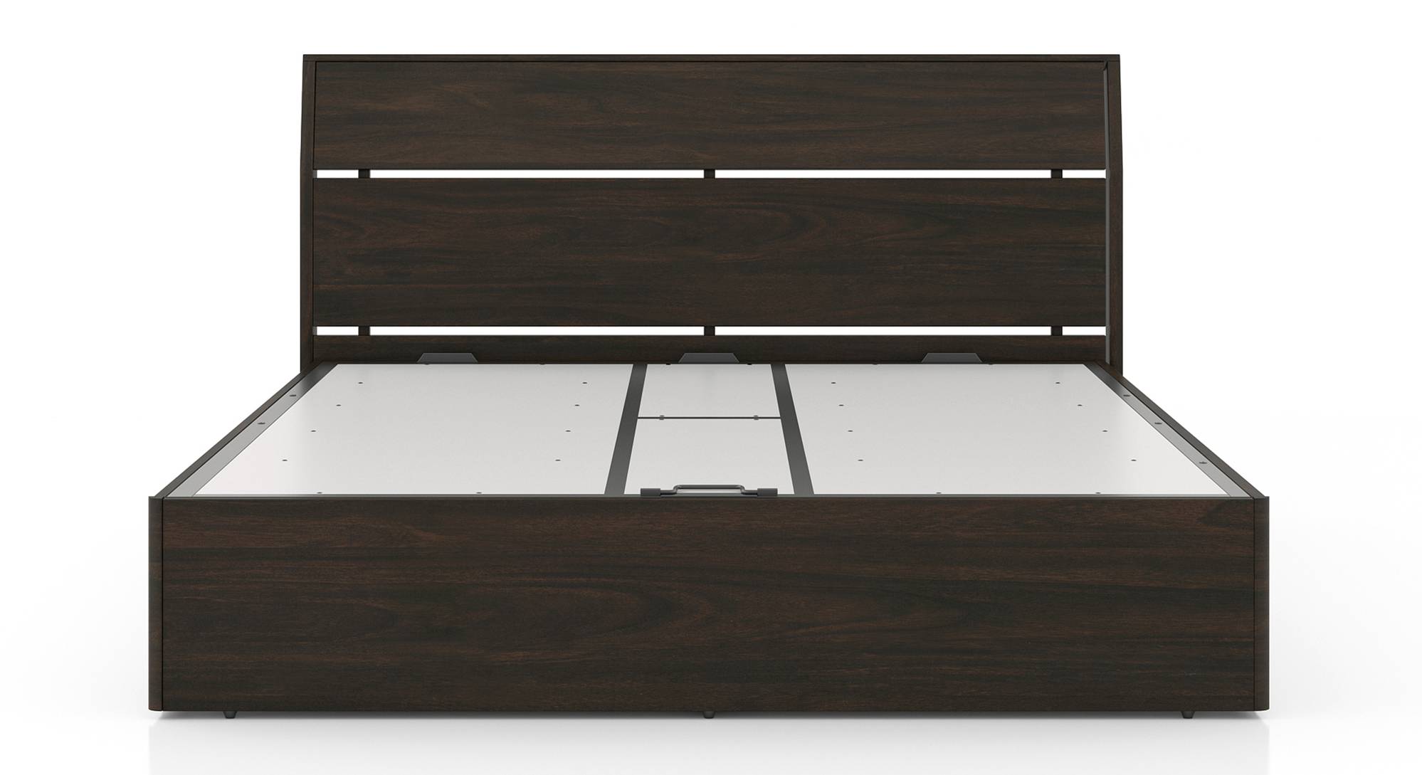 Myers Engineered Wood Queen Size Hydraulic Storage Bed in Rustic Walnut