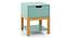 Calla Bedside Table Finish- Mint Green (Painted Finish) by Urban Ladder - Side View - 