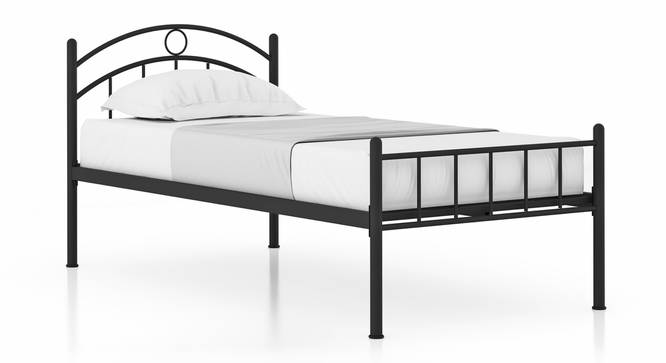 Arnold Metal Single Bed (Single Bed Size, Black Finish) by Urban Ladder - Side View - 