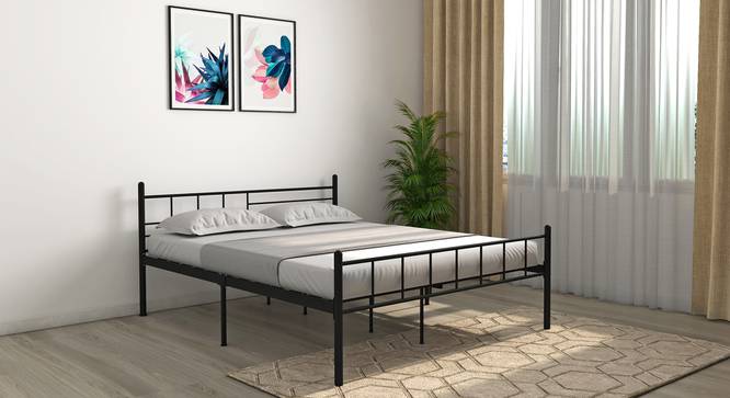 Weaver Metal Single Bed (Queen Bed Size, Black Finish) by Urban Ladder - Front View - 