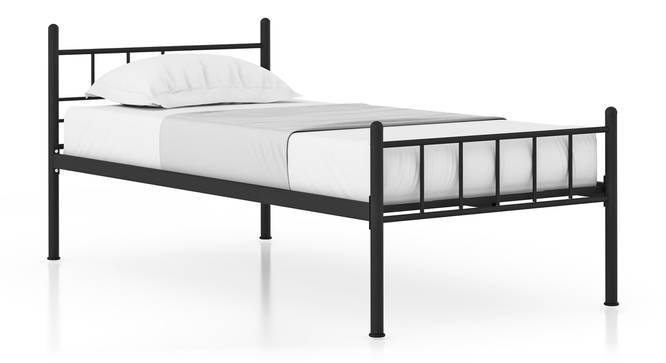 Weaver Metal Single Bed (Single Bed Size, Black Finish) by Urban Ladder - Side View - 