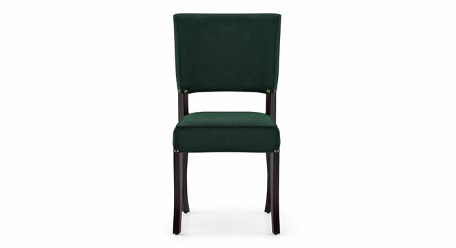 Aavya Solid Wood Dining Chair (Mahogany Finish, Dark Green) by Urban Ladder - Zoomed Image - 681476