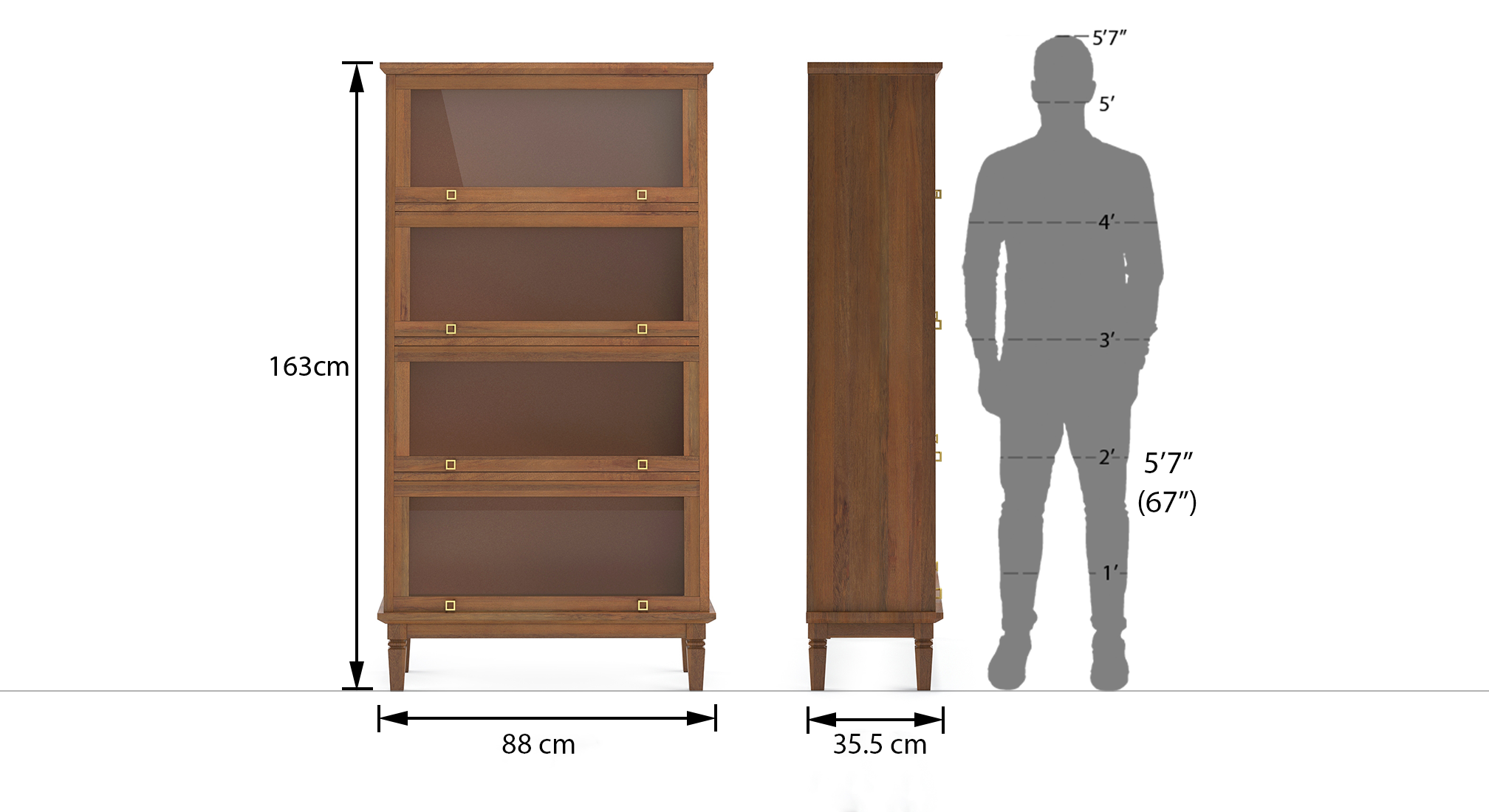 Malabar barrister bookshelf amber walnut 7 copy