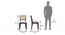 Argiro cane chair - set of 2 (Mahogany Finish, Grey) by Urban Ladder - Dimension - 