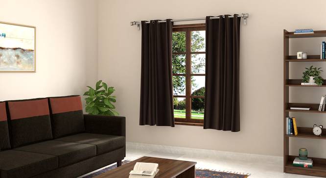 Dawn Curtains - 5ft (Brown, 5 ft Curtain Size) by Urban Ladder - Front View - 681555