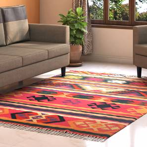 Dhurries Design Hanna Red Cotton Dhurrie