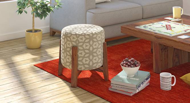 Nicole stool (Grey Lattice) by Urban Ladder - Front View - 